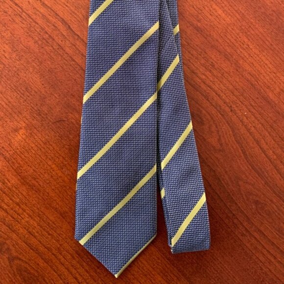 IMANI UOMO Men’s Tie Striped 100% Silk Touch Micro Fibre Handmade - Picture 2 of 4